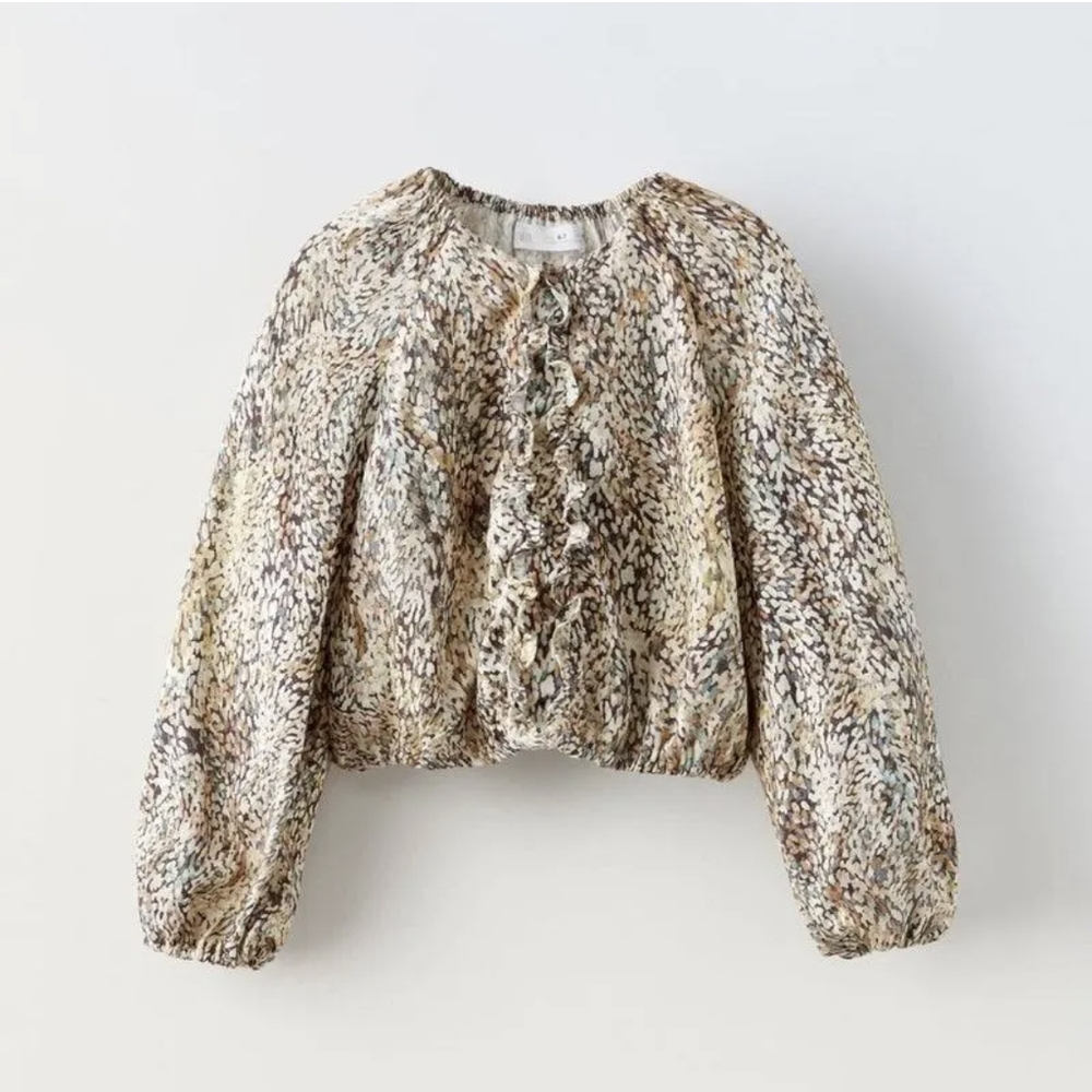 ZARA Animal Print Blouse
